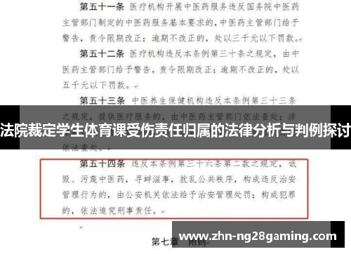 法院裁定学生体育课受伤责任归属的法律分析与判例探讨